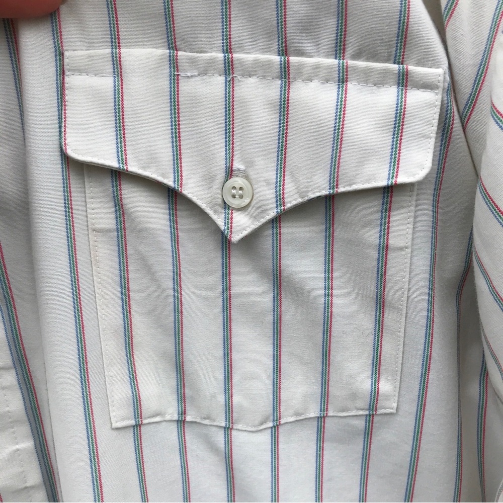 Vintage Panhandle Slim Pinstripe Western Cowboy Button Up Shirt USA 17 1/2-37 - Picture 3 of 6